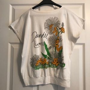 Vintage dandelion cropped tshirt.